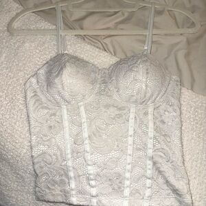 White Lace Bustier Top